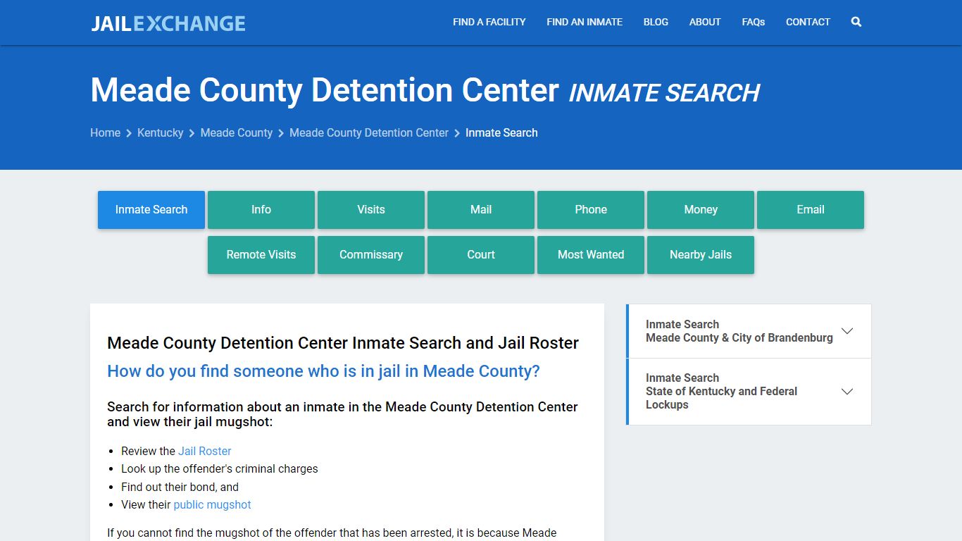 Meade County Detention Center Inmate Search - Jail Exchange